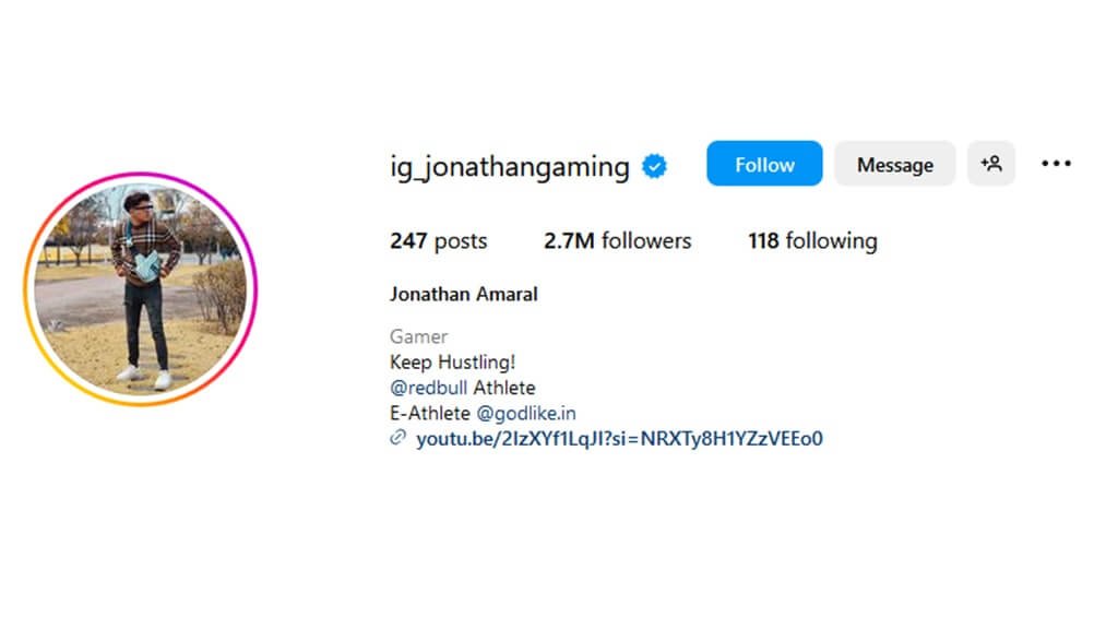 Jonathan Gaming Instagram
