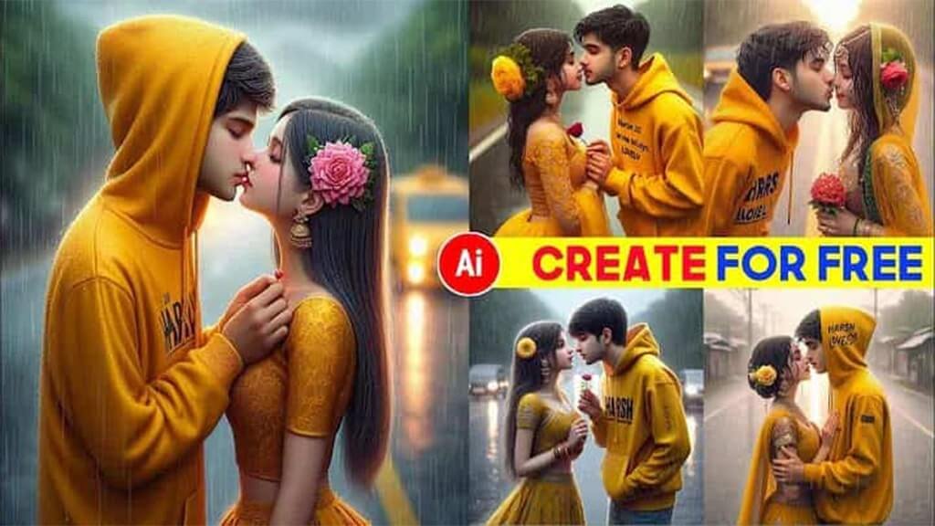 Romantic Love AI Image Ki Kora Banai